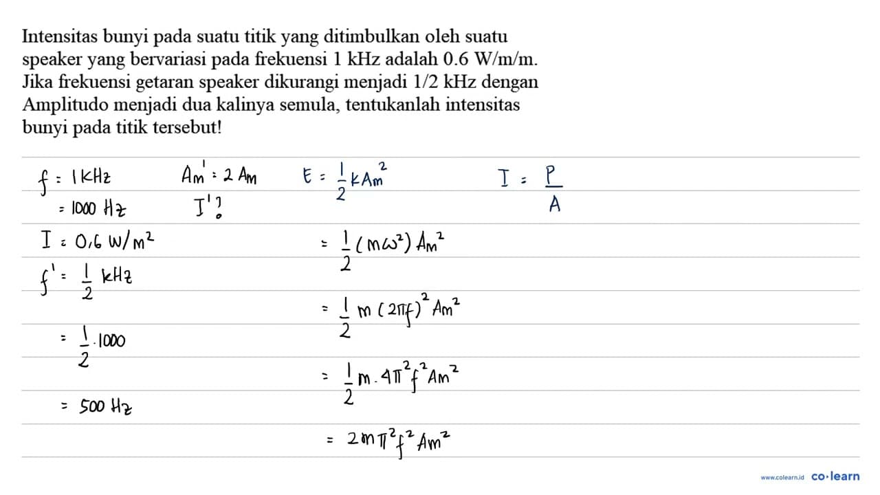 Intensitas bunyi pada suatu titik yang ditimbulkan oleh