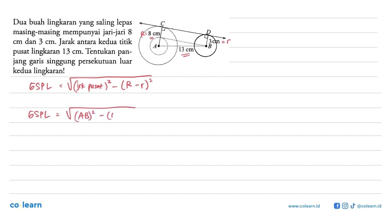 Dua buah lingkaran yang saling lepas masing-masing