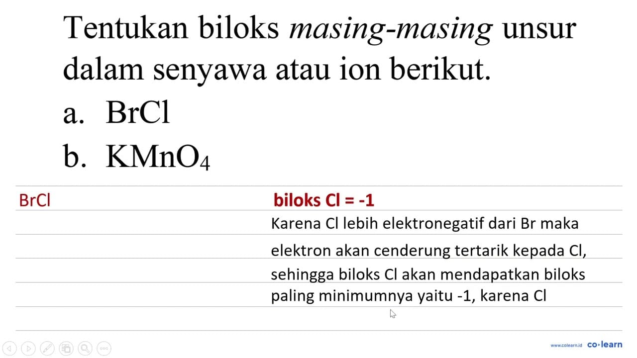 Tentukan biloks masing-masing unsur dalam senyawa atau ion