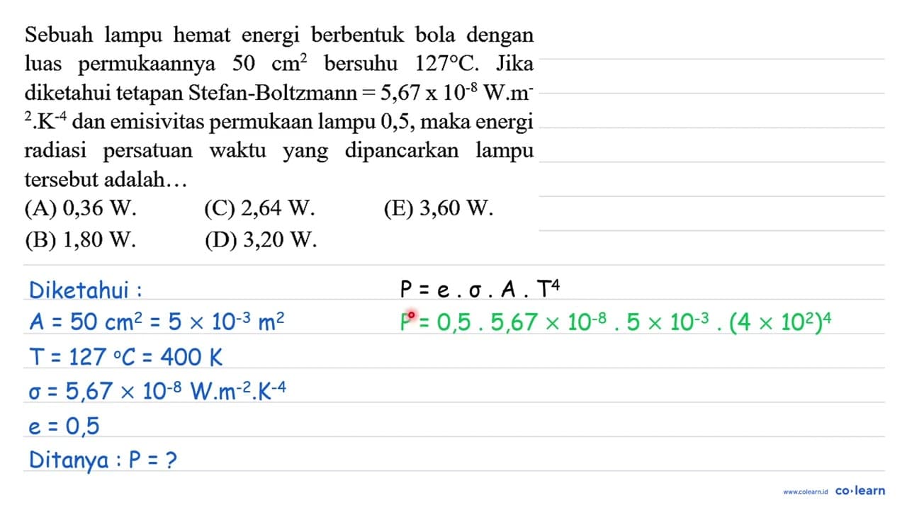 Sebuah lampu hemat energi berbentuk bola dengan luas