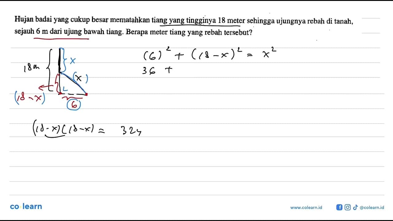 Hujan badai yang cukup besar mematahkan tiang yang