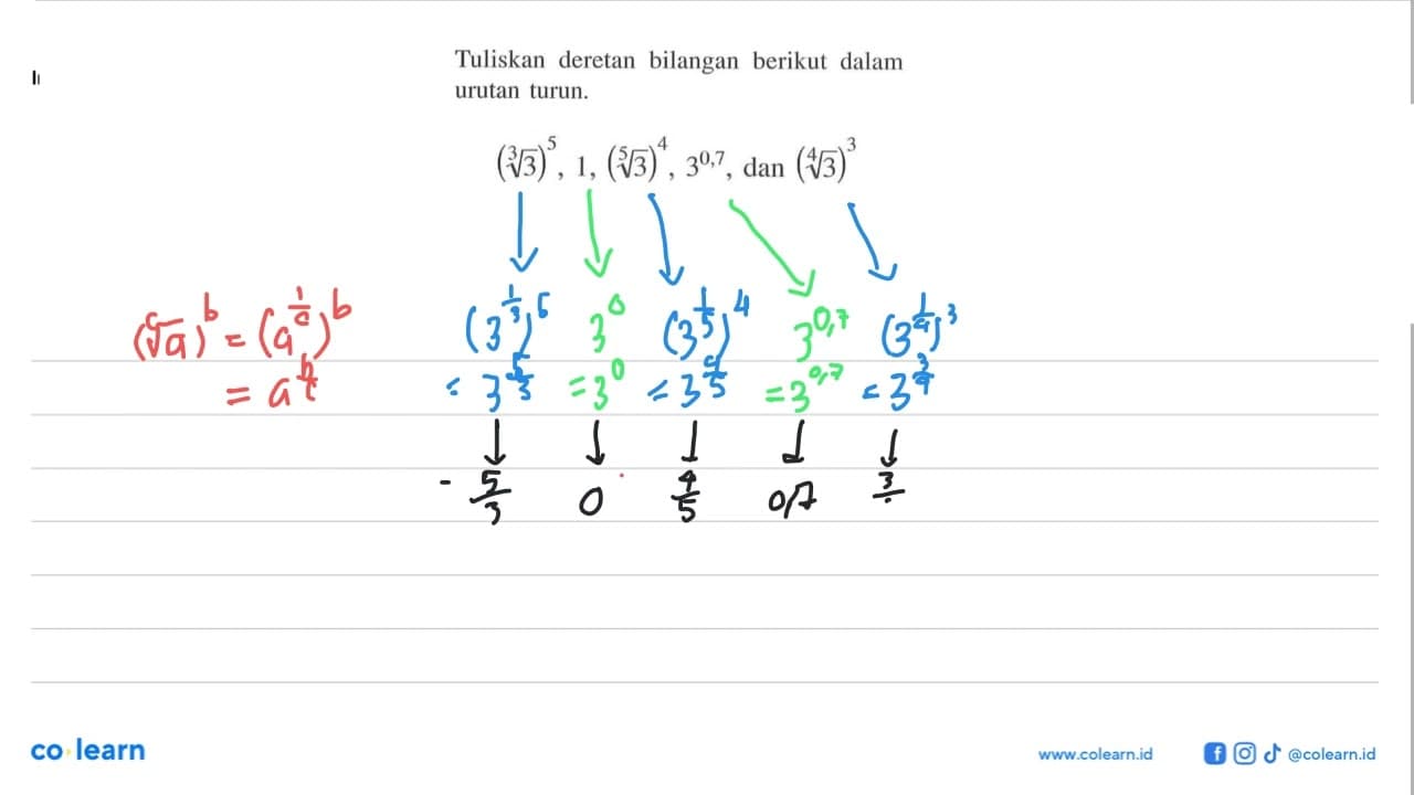 Tuliskan deretan bilangan berikut dalam urutan turun.