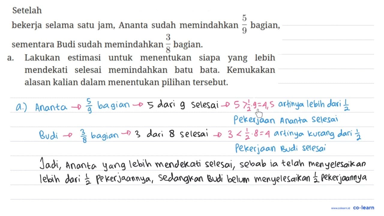 Ananta dan Budi membantu paman di tempat pembuatan batu