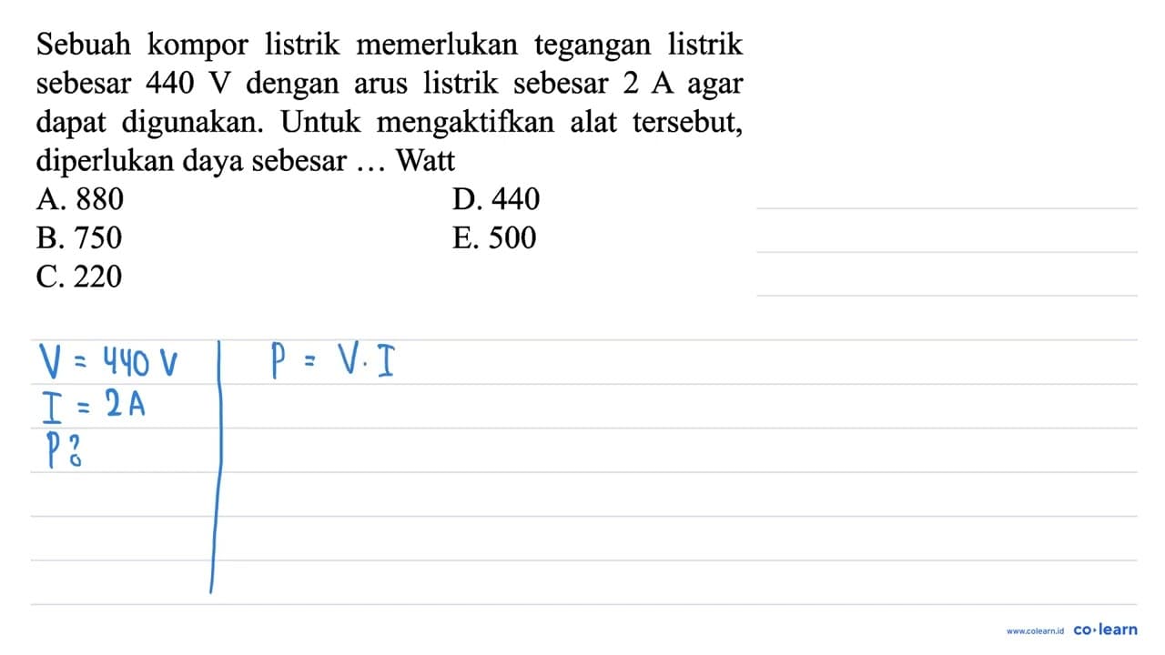 Sebuah kompor listrik memerlukan tegangan listrik sebesar