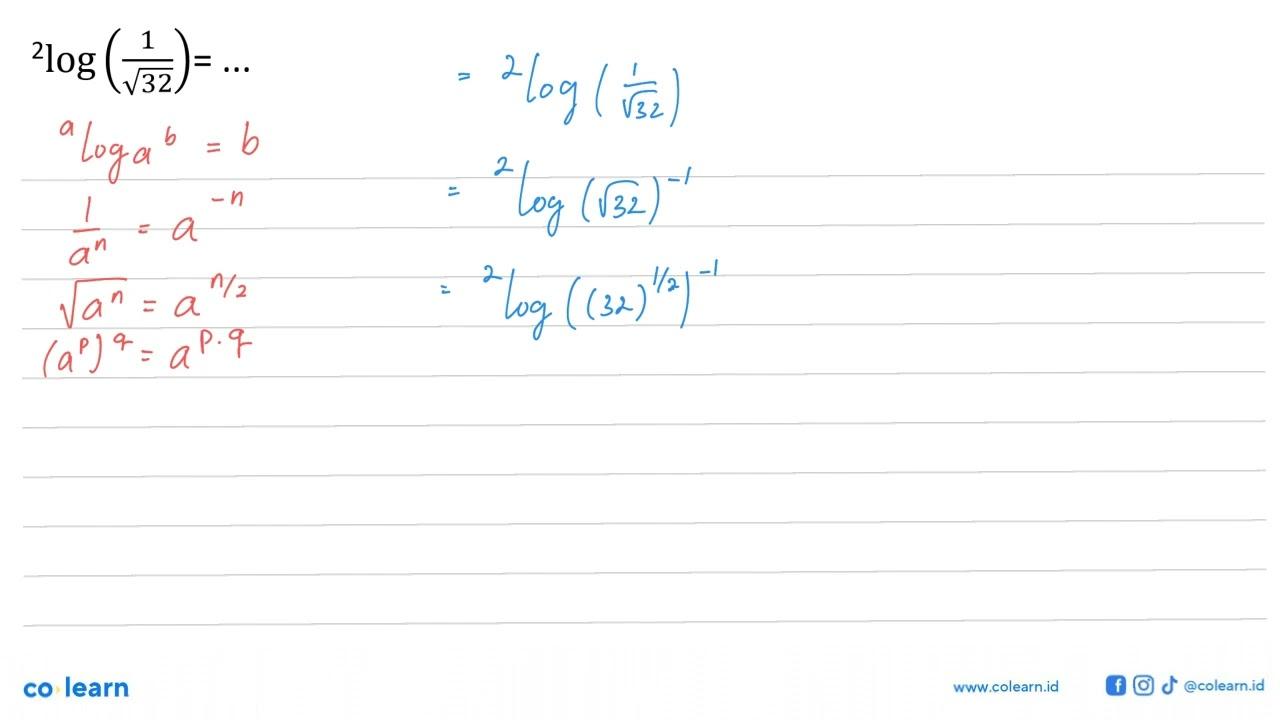 2log(1/akar(32))=...