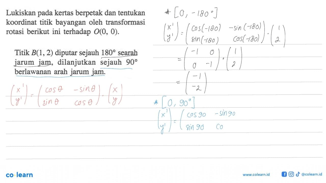 Lukiskan pada kertas berpetak dan tentukan koordinat titik