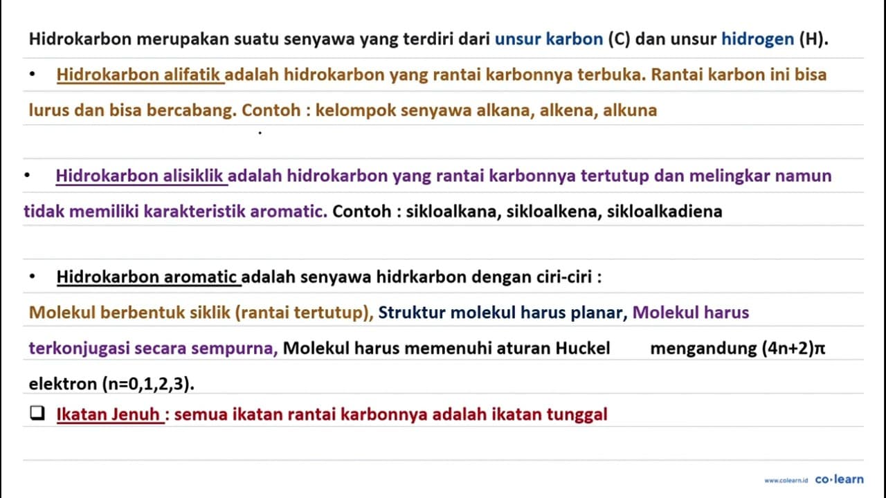 Senyawa hidrokarbon yang digunakan sebagai bahan bakar