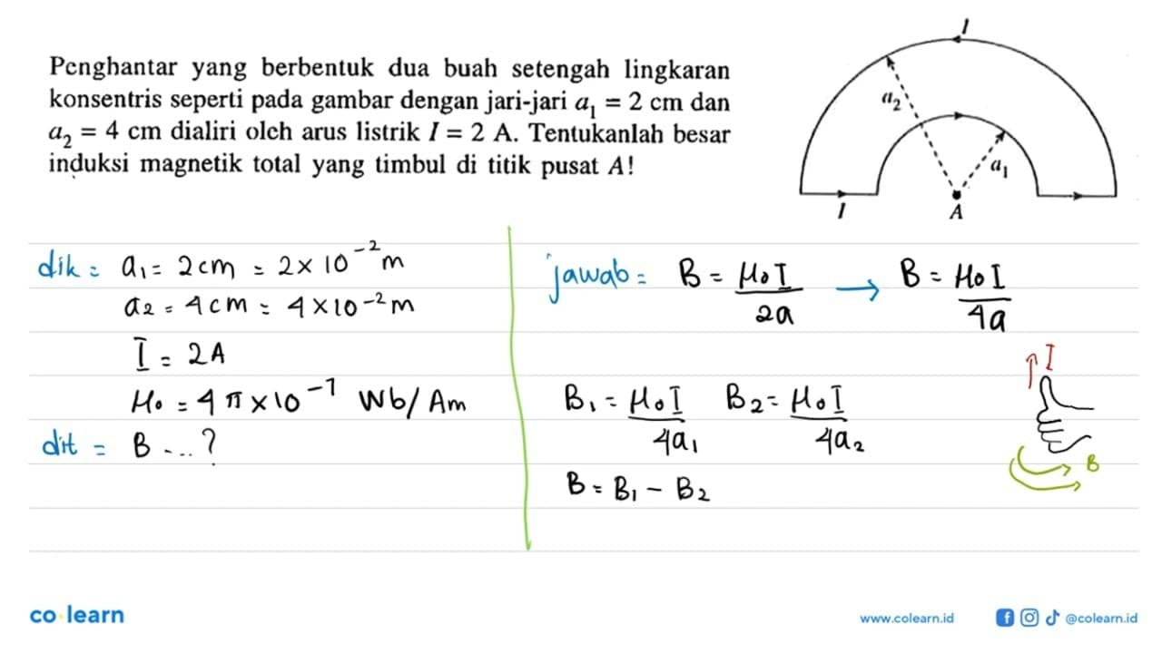 Penghantar yang berbentuk dua buah setengah lingkaran