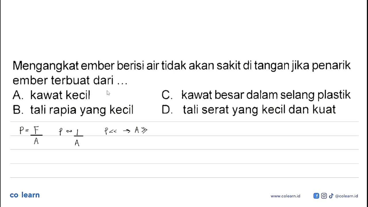 Mengangkat ember berisi air tidak akan sakit di tangan jika