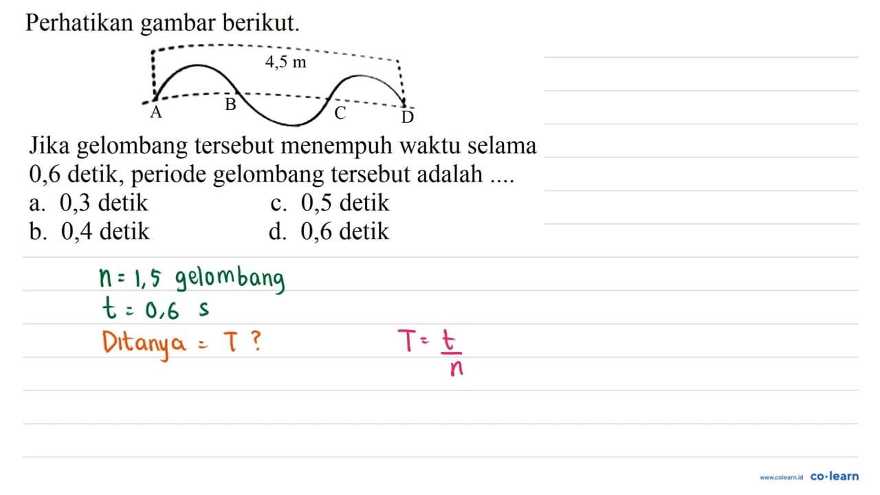 Perhatikan gambar berikut. Jika gelombang tersebut menempuh