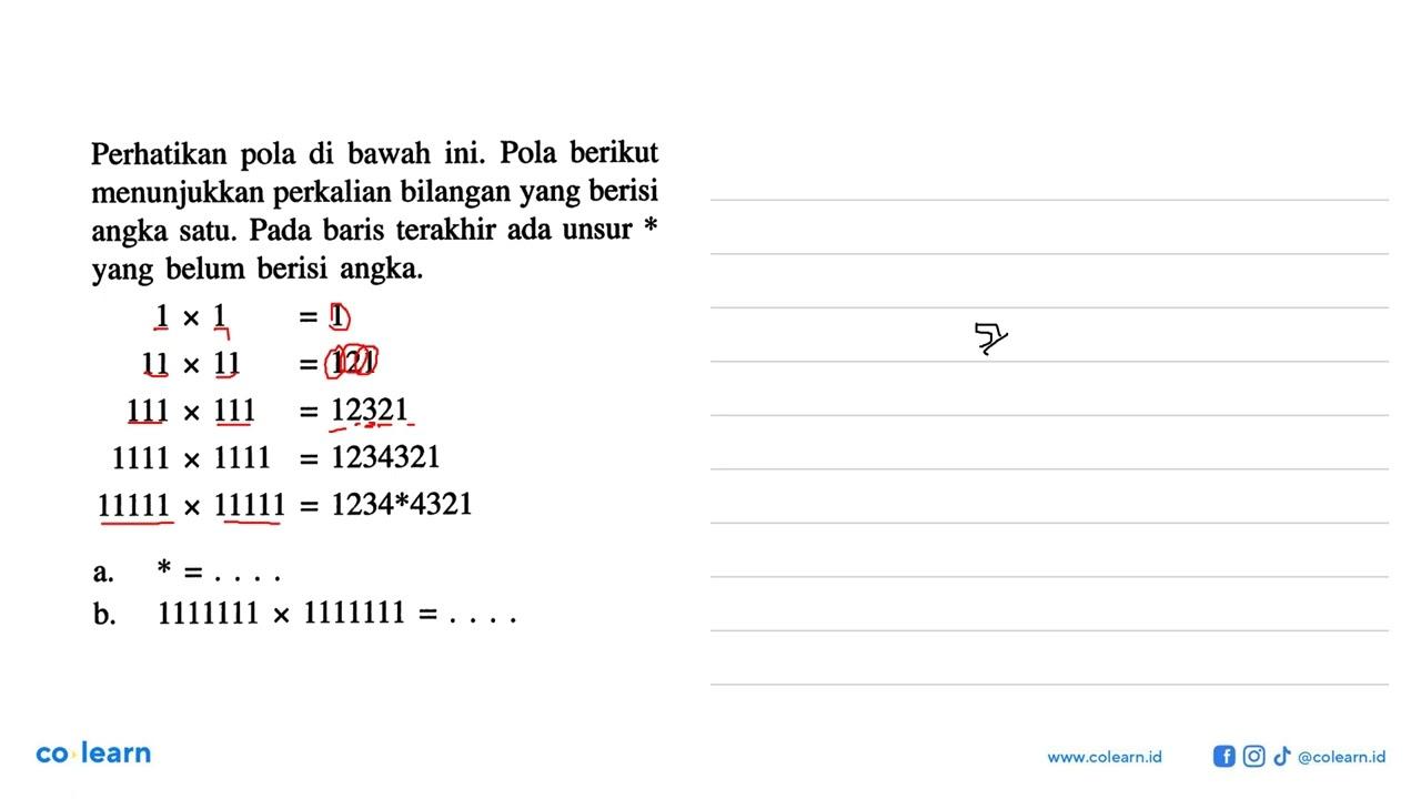 Perhatikan pola di bawah ini. Pola berikut menunjukkan