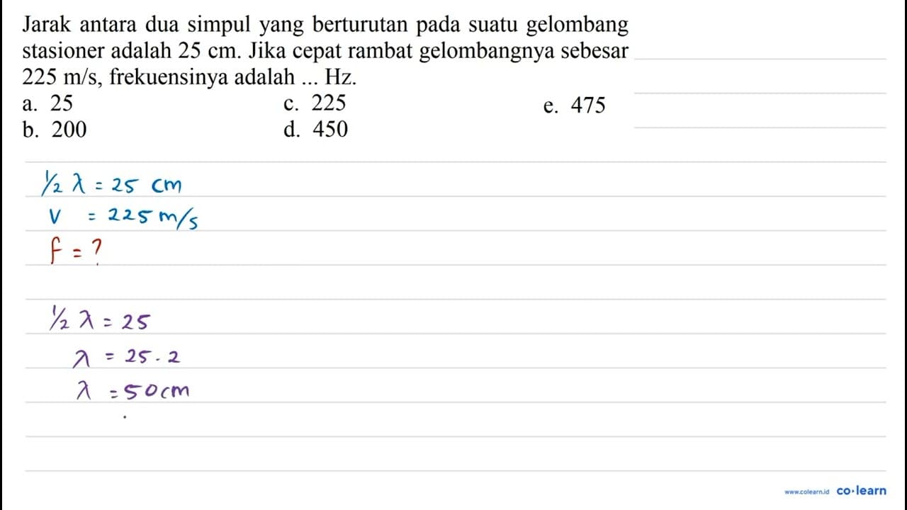 Jarak antara dua simpul yang berturutan pada suatu