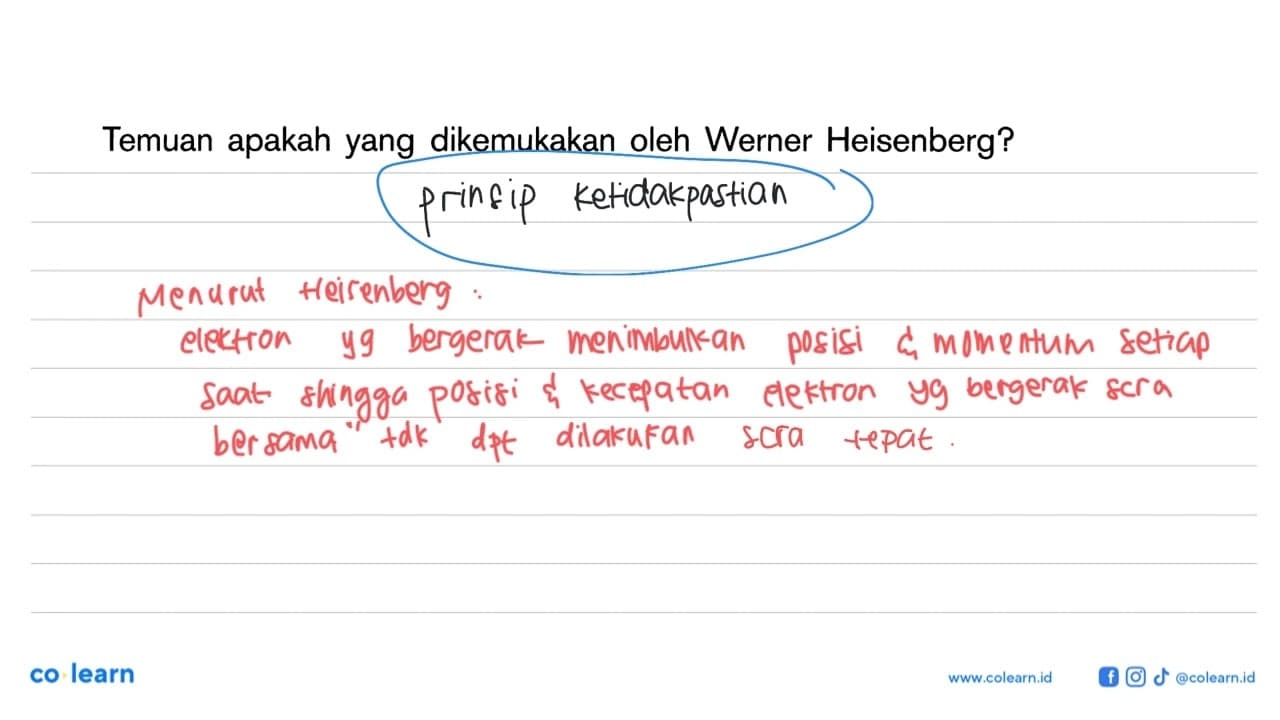 Temuan apakah yang dikemukakan oleh Werner Heisenberg?