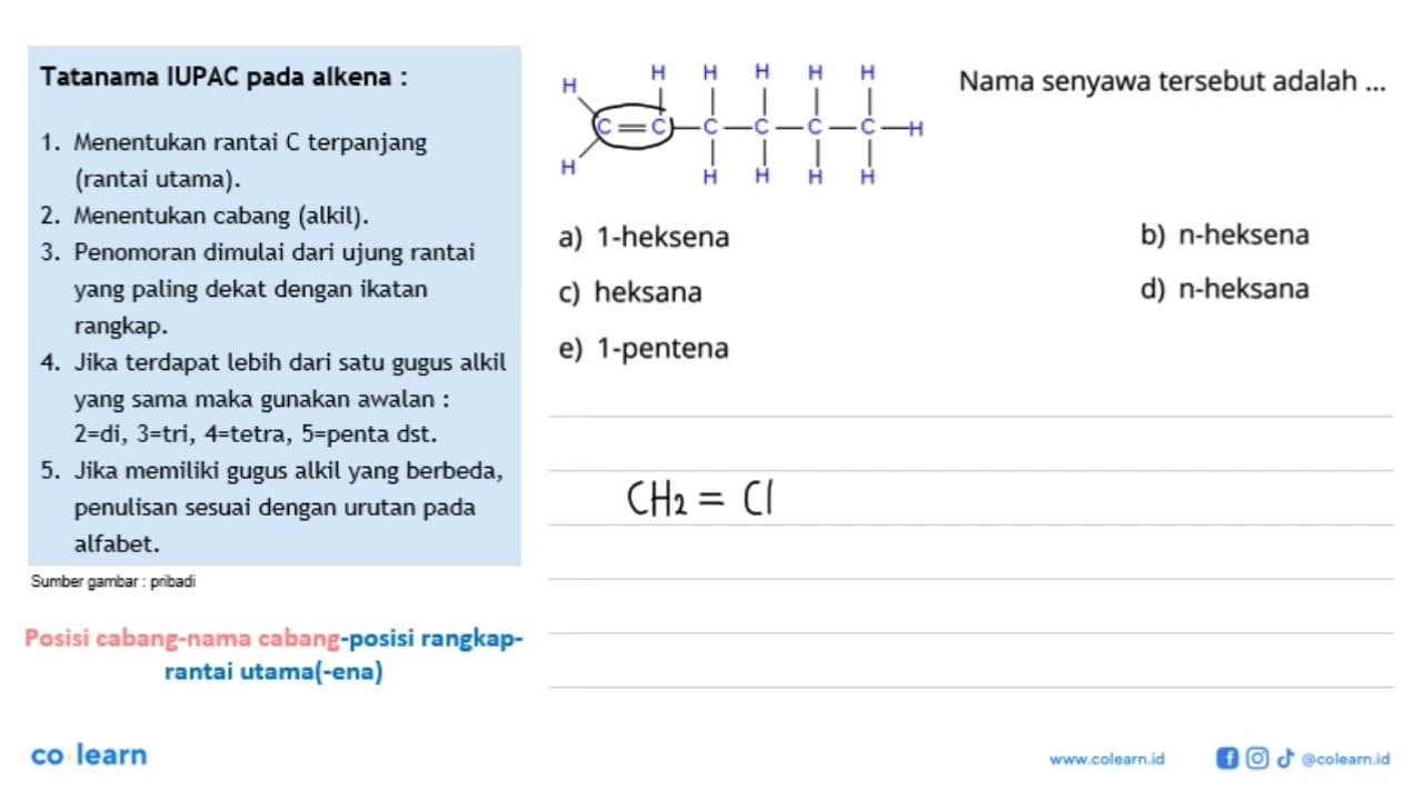 H - C = C - C - C - C - C - H H H H H H H H H H H Nama