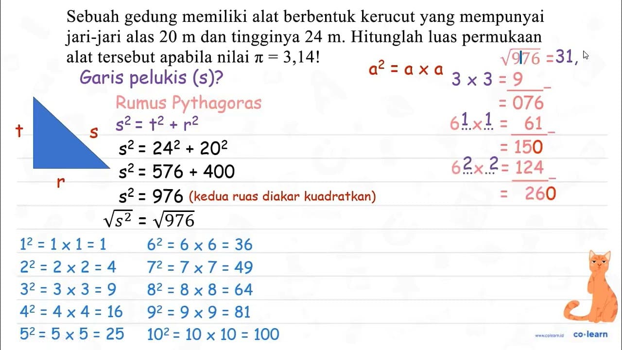 Sebuah gedung memiliki alat berbentuk kerucut yang