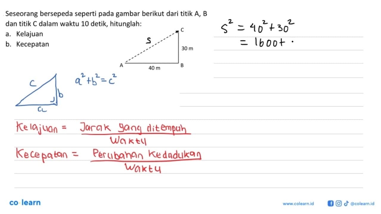 Seseorang bersepeda seperti pada gambar berikut dari titik