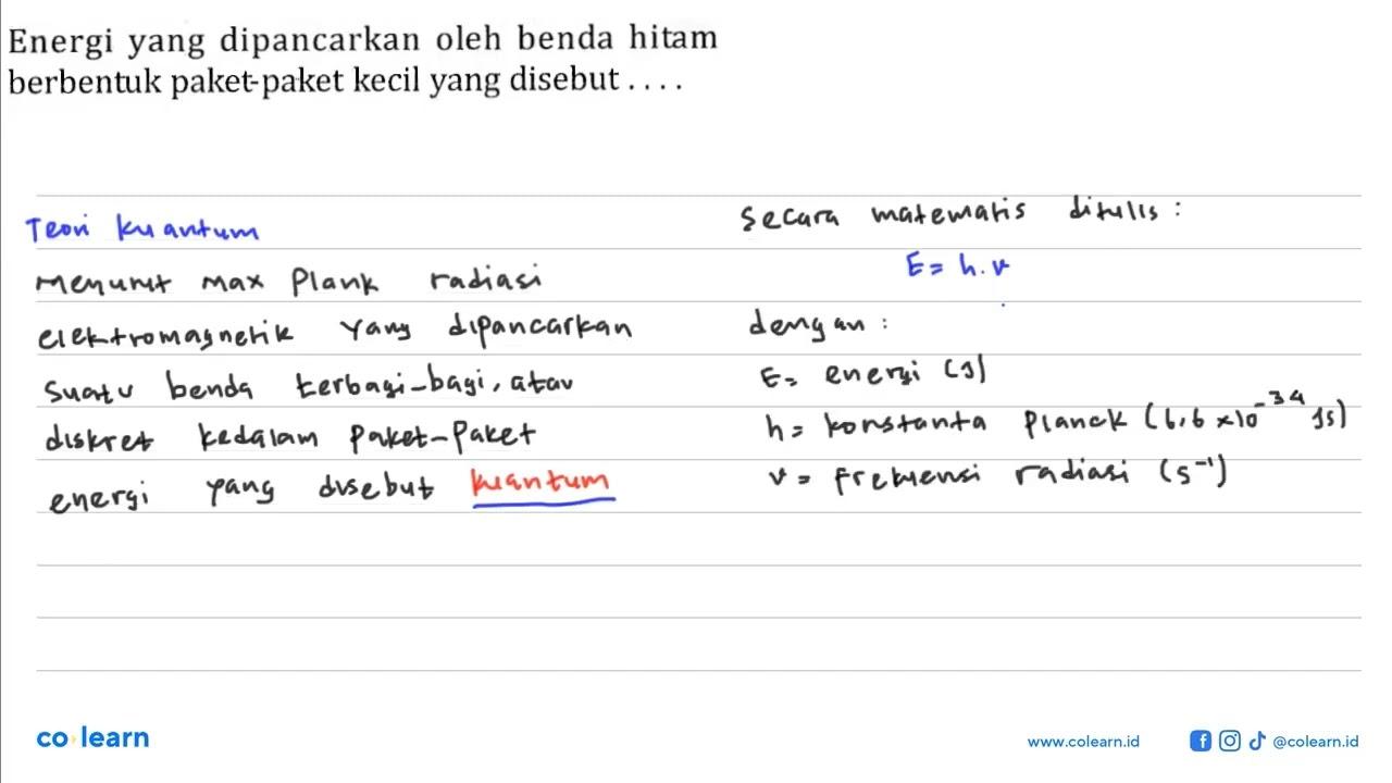 Energi yang dipancarkan oleh benda hitam berbentuk