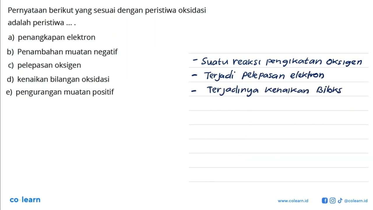 a) penangkapan elektron b) Penambahan muatan negatif c)