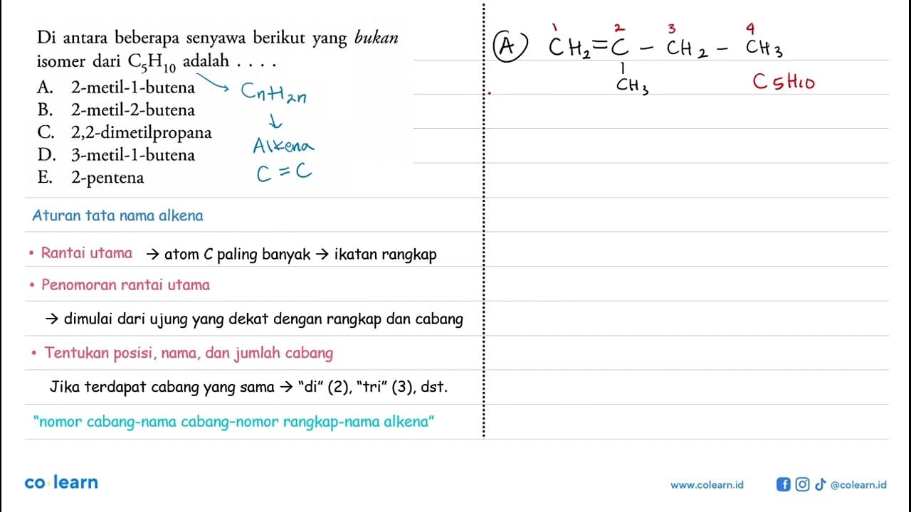 Di antara beberapa senyawa berikut yang bukan isomer dari