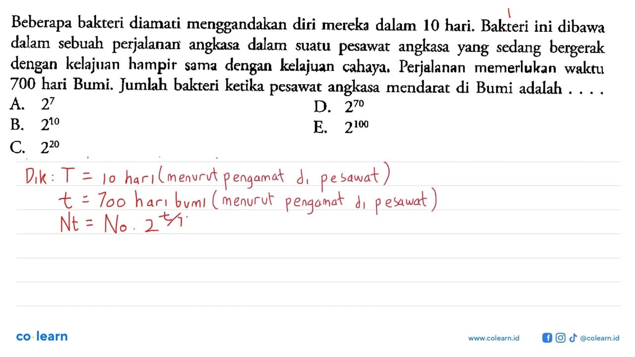 Beberapa bakteri diamati menggandakan diri mereka dalam 10
