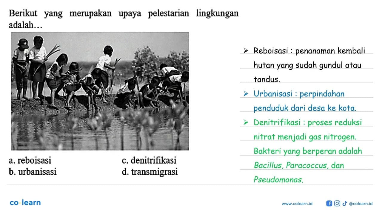 Berikut yang merupakan upaya pelestarian lingkungan