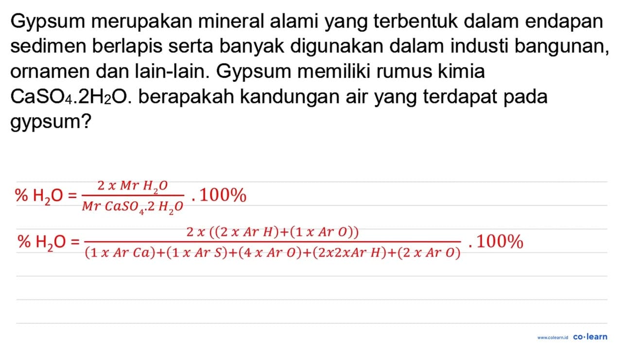 Gypsum merupakan mineral alami yang terbentuk dalam endapan