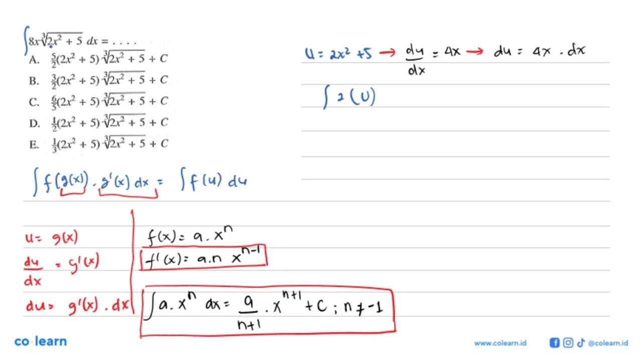 8x(2x^2+5)^(1/3) dx=...