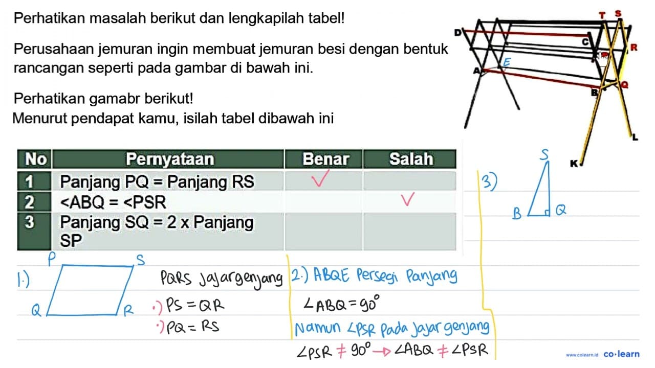 Perhatikan masalah berikut dan lengkapilah tabel!