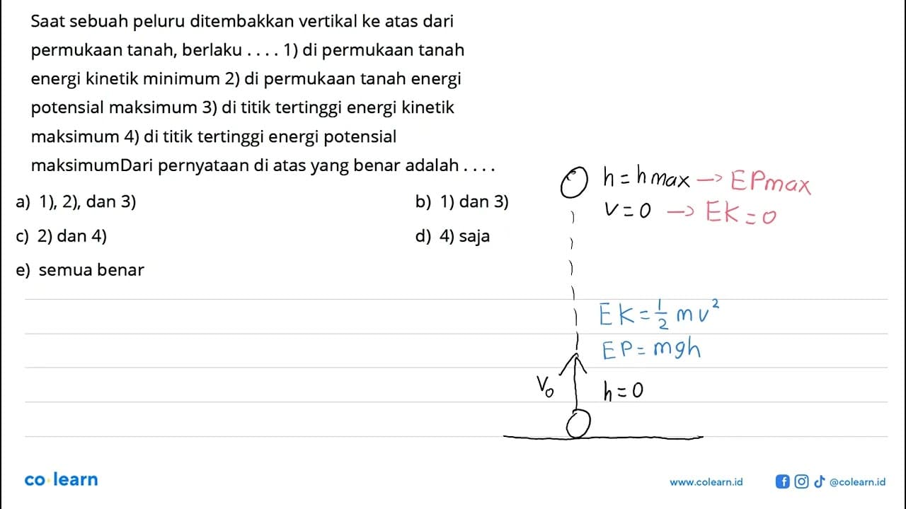 Saat sebuah peluru ditembakkan vertikal ke atas dari