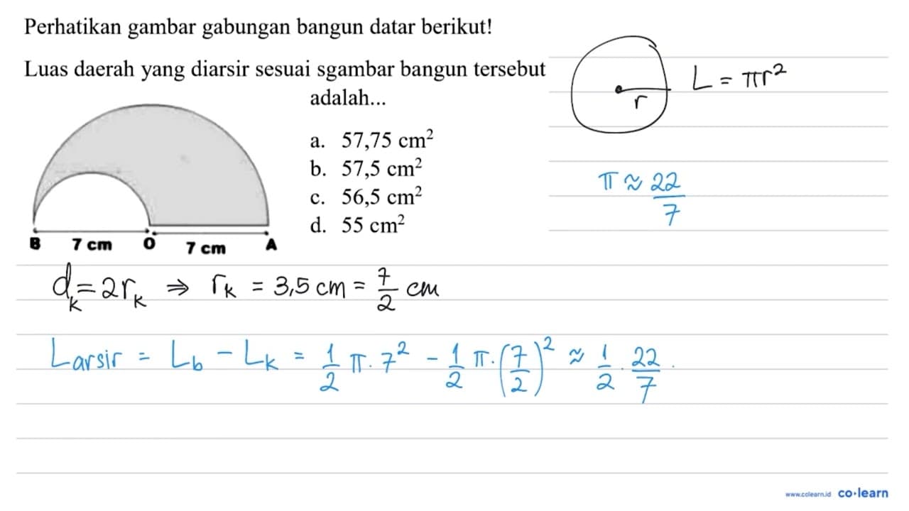 Perhatikan gambar gabungan bangun datar berikut! Luas