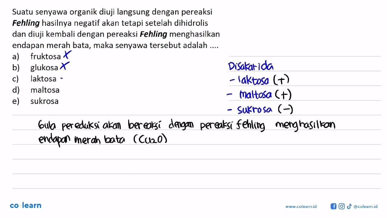 Suatu senyawa organik diuji langsung dengan pereaksi