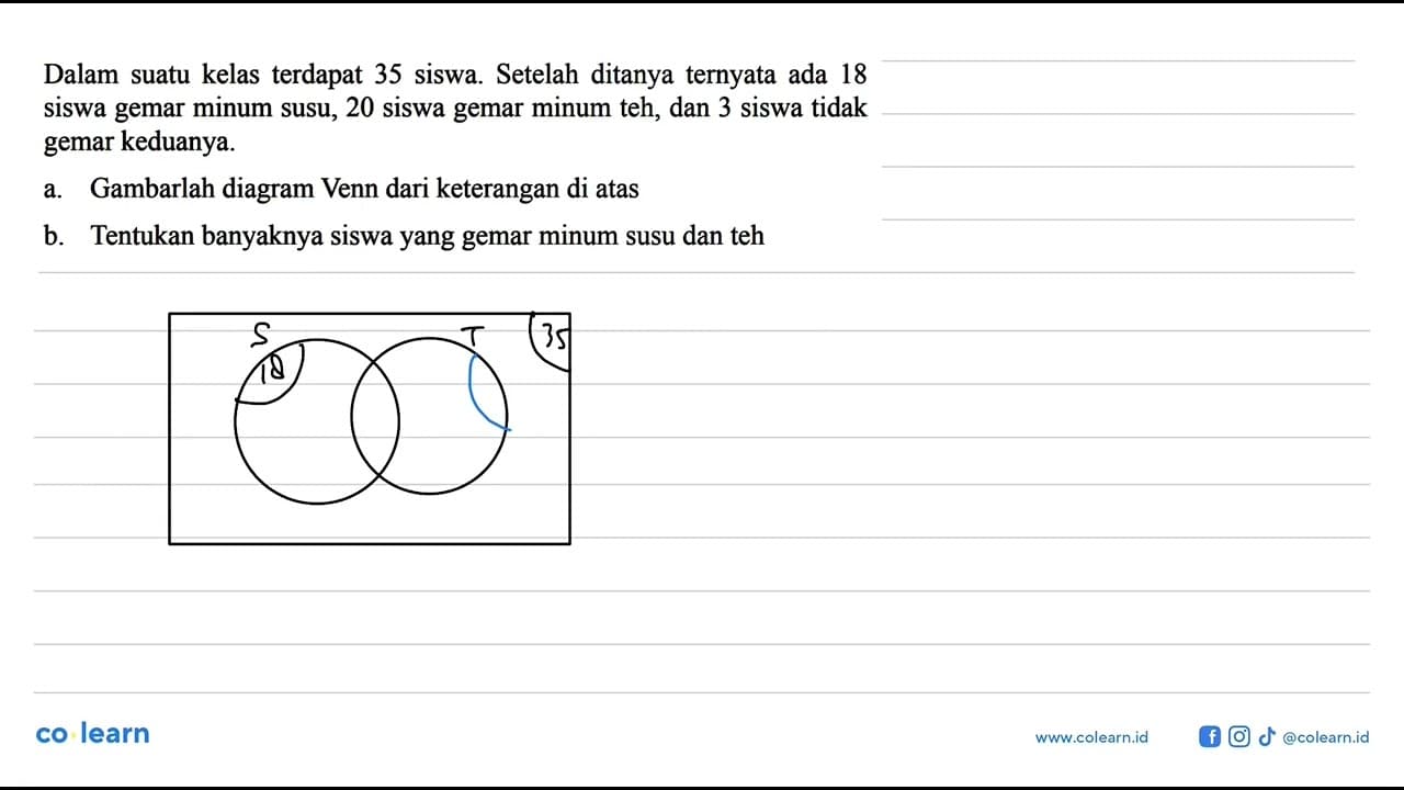 Dalam suatu kelas terdapat 35 siswa . Setelah ditanya