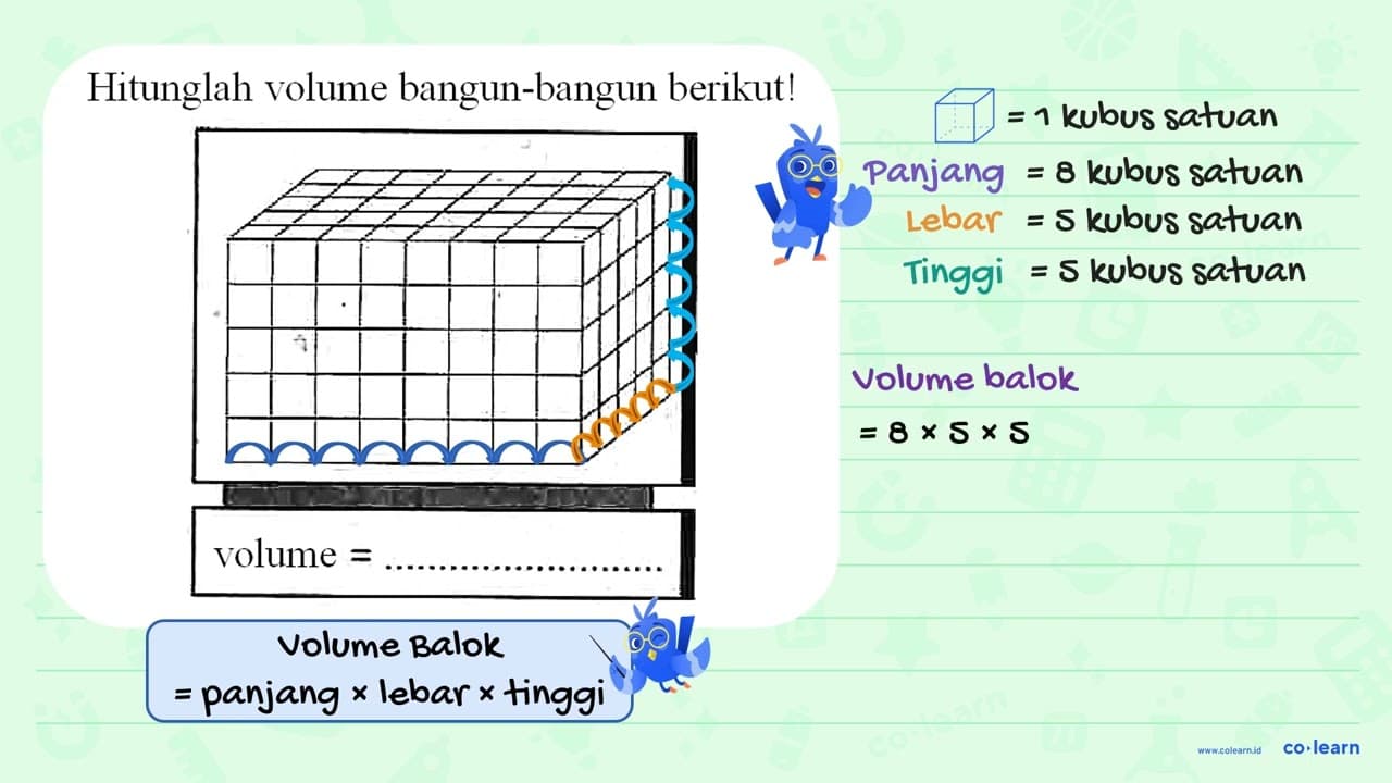 Hitunglah volume bangun-bangun berikut! volume =