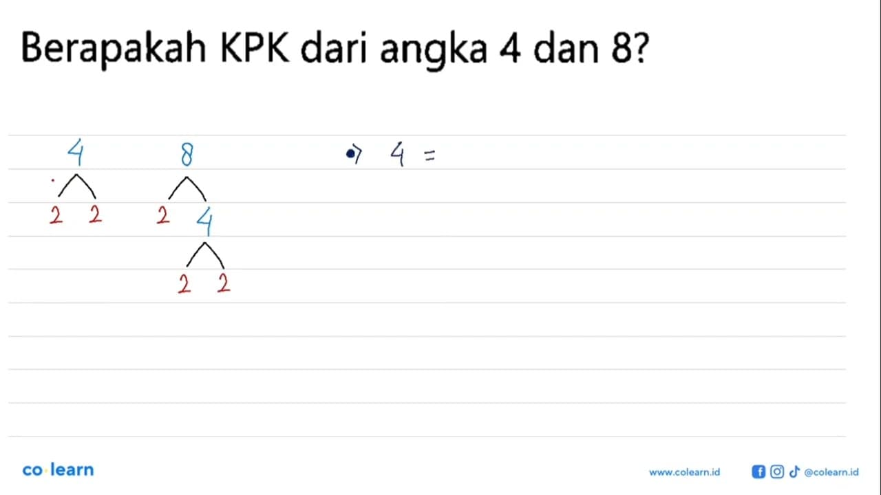 Berapakah KPK dari angka 4 dan 8?