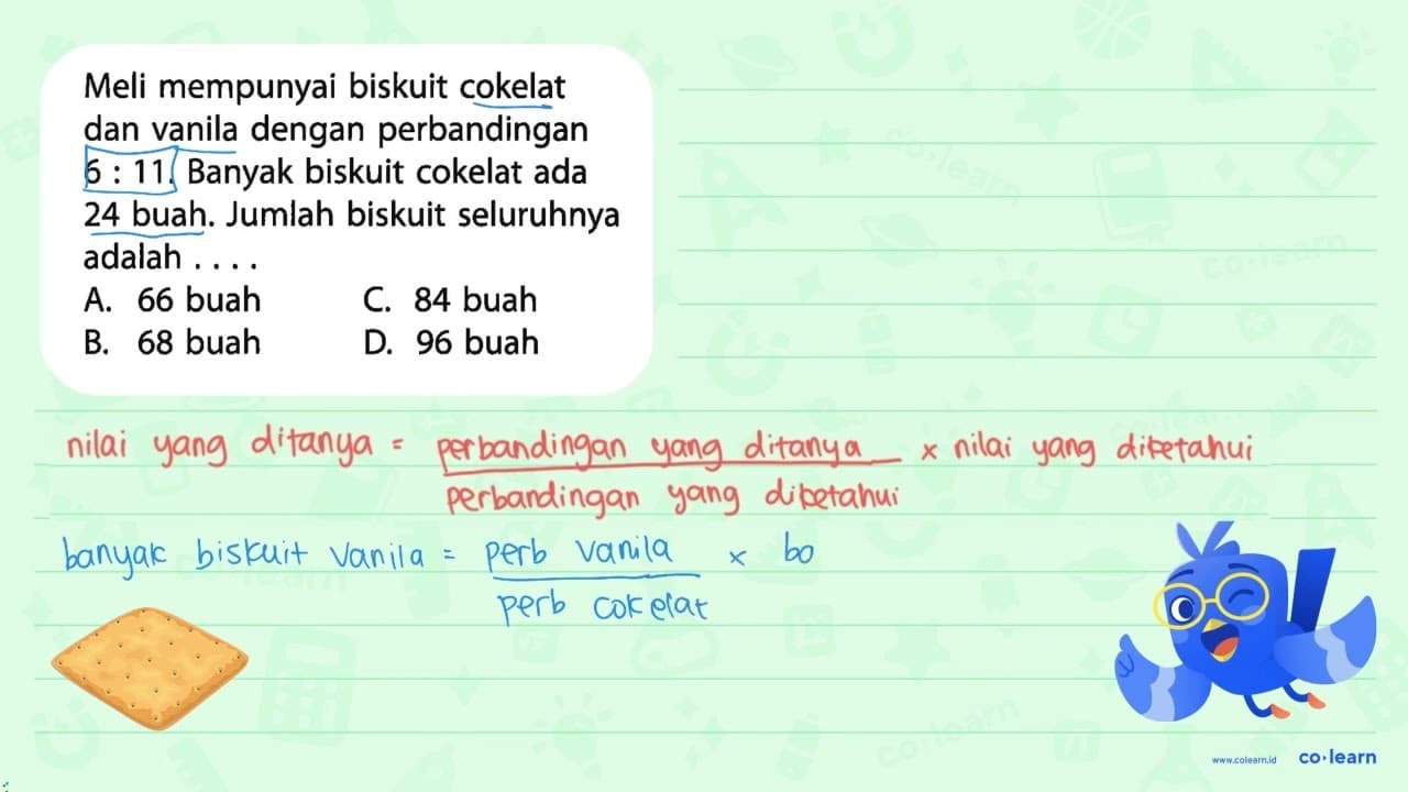 Meli mempunyai biskuit cokelat dan vanila dengan