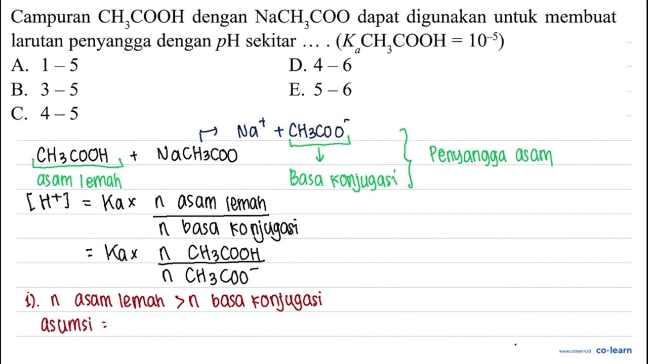 Campuran CH3COOH dengan NaCH3COO dapat digunakan untuk