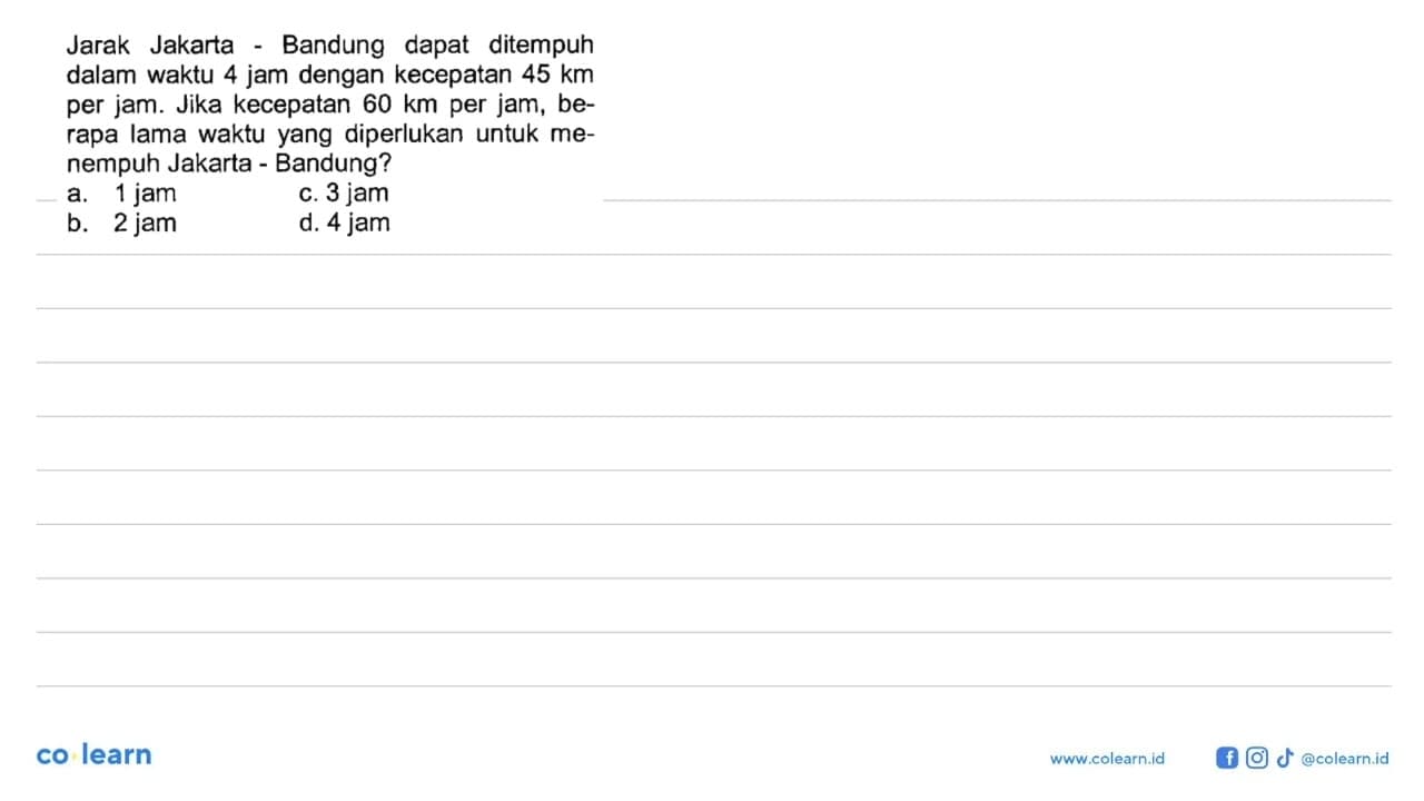 Jarak Jakarta - Bandung dapat ditempuh dalam waktu 4 jam