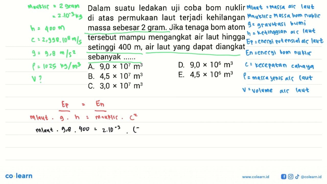 Dalam suatu ledakan uji coba bom nuklir di atas permukaan