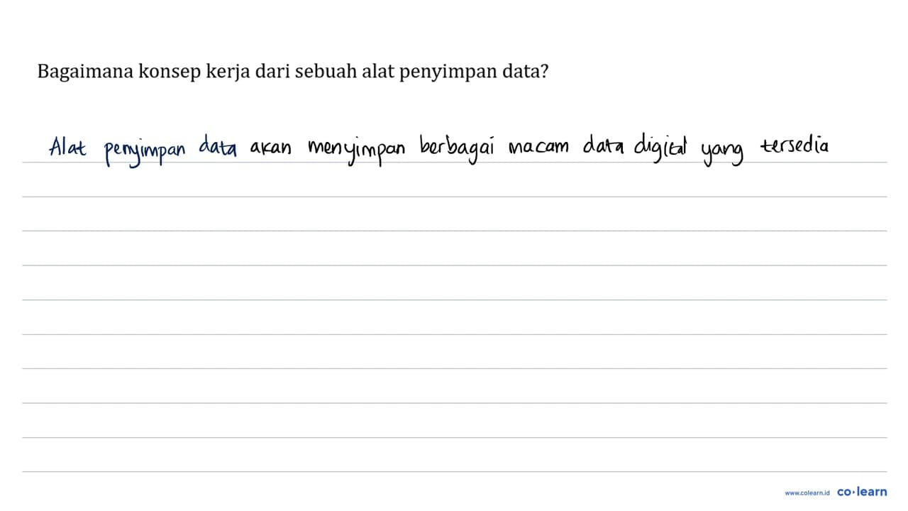 Bagaimana konsep kerja dari sebuah alat penyimpan data?