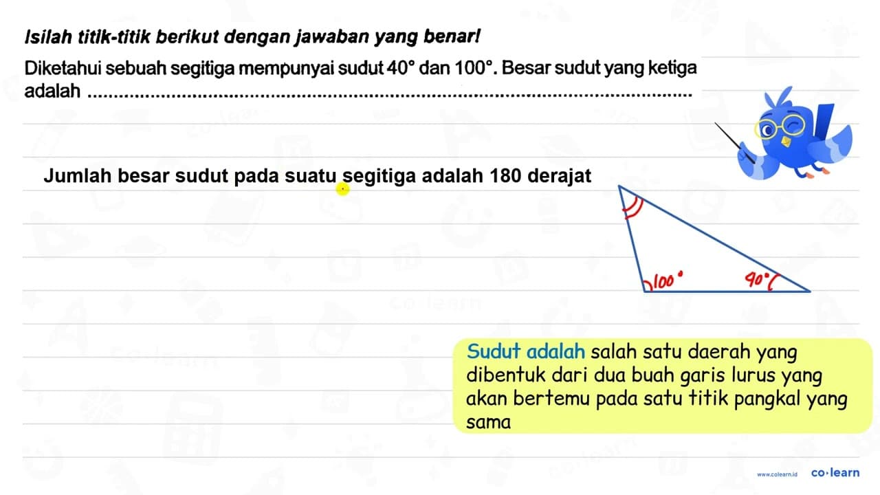 Isilah titlk-titik berikut dengan jawaban yang benarl