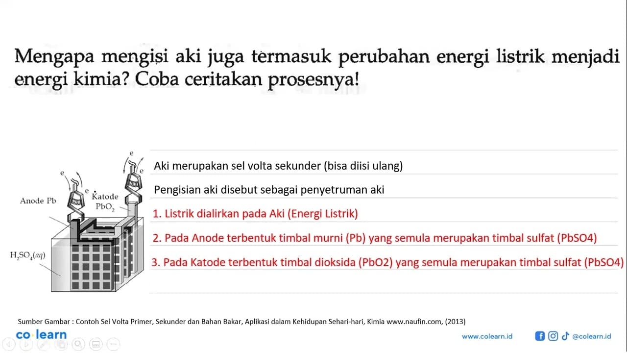 Mengapa mengisi aki juga termasuk perubahan energi listrik