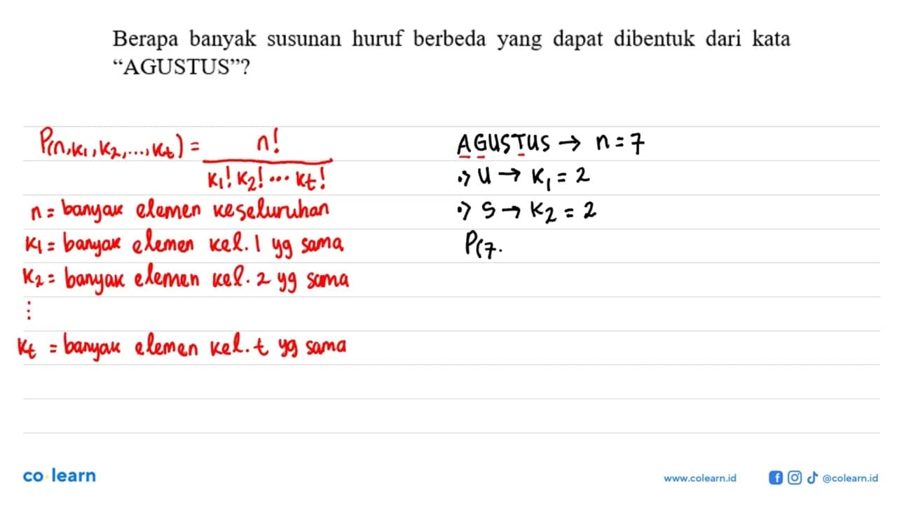 Berapa banyak susunan huruf berbeda yang dapat dibentuk