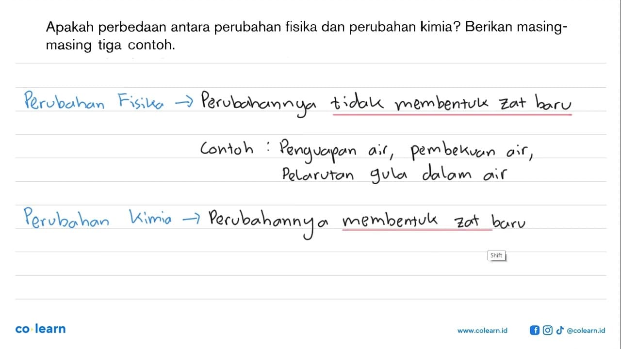 Apakah perbedaan antara perubahan fisika dan perubahan