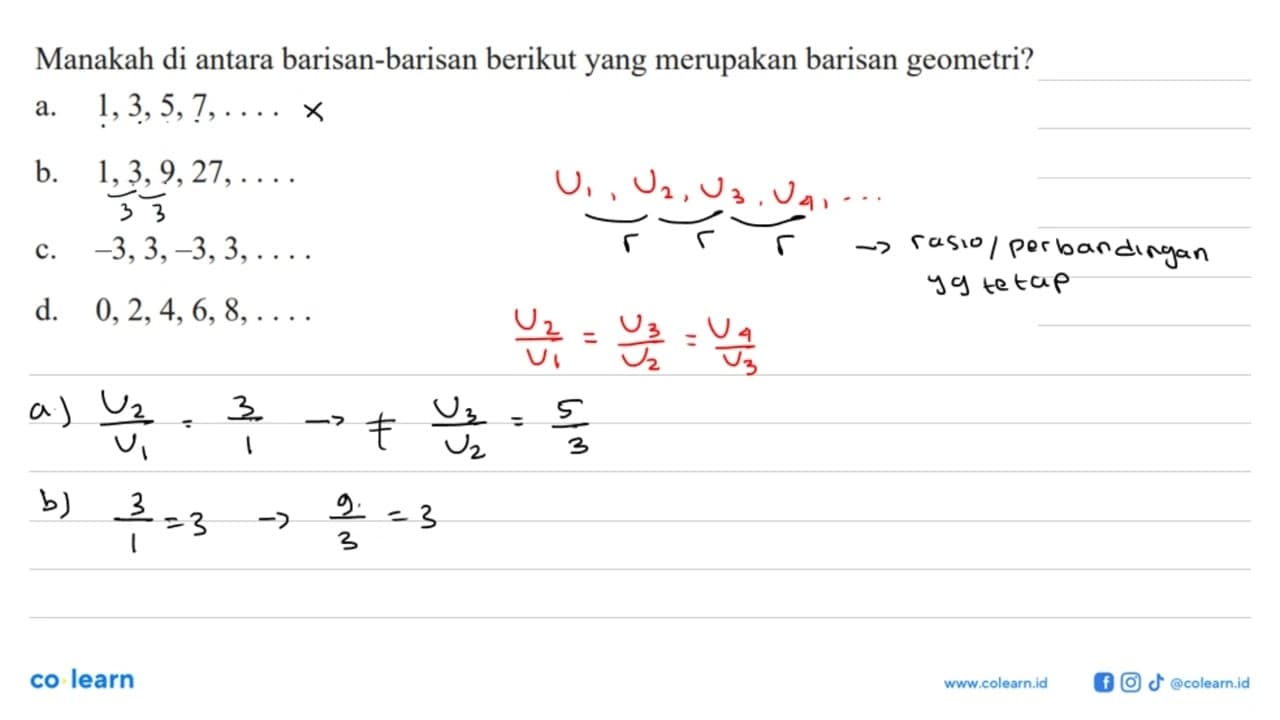 Manakah di antara barisan-barisan berikut yang merupakan