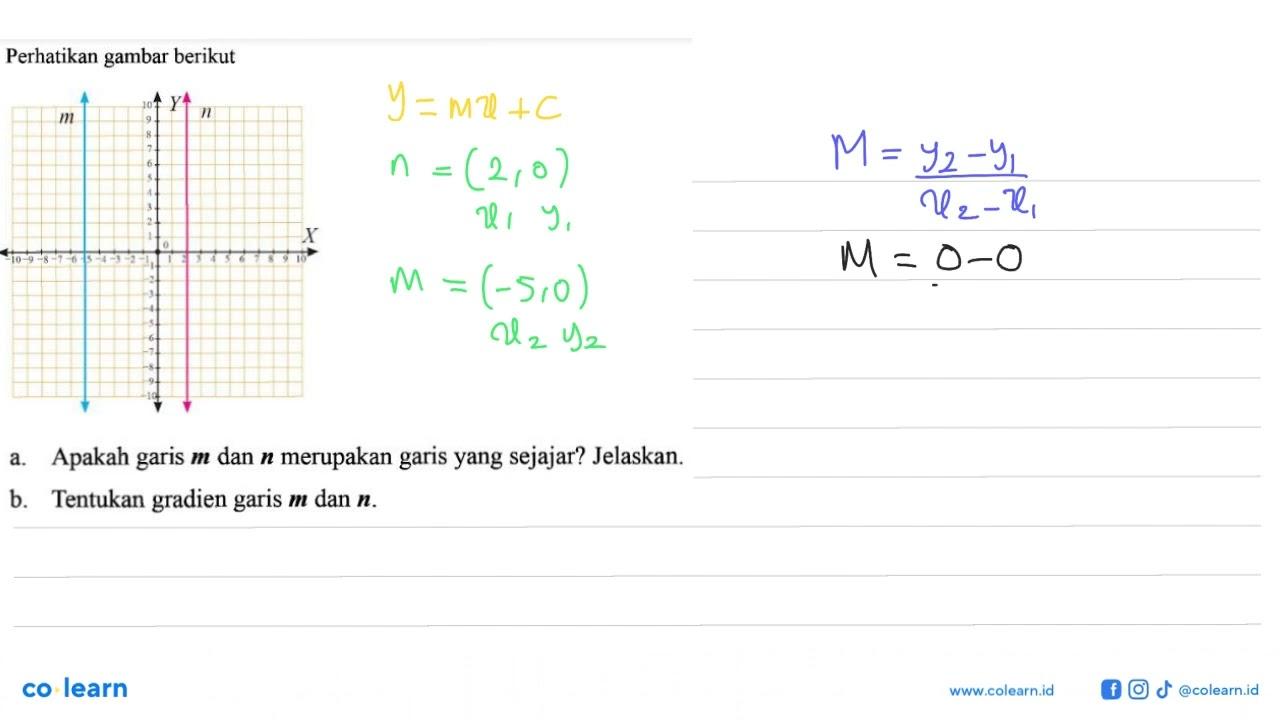 Perhatikan gambar berikut a. Apakah garis m dan n merupakan