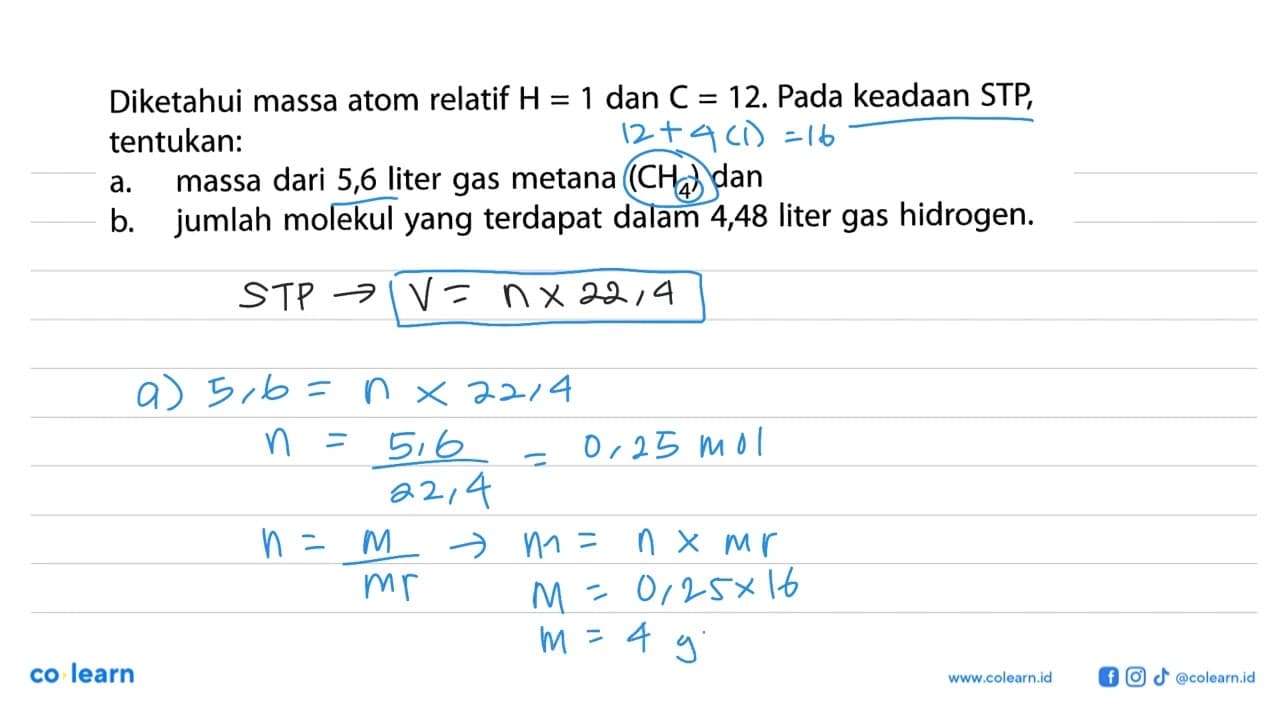 Diketahui massa atom relatif H=1 dan C=12. Pada keadaan