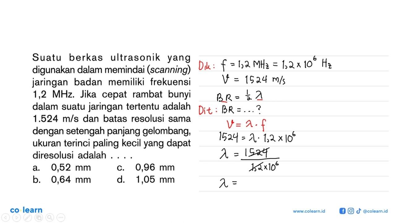 Suatu berkas ultrasonik yang digunakan dalam memindai