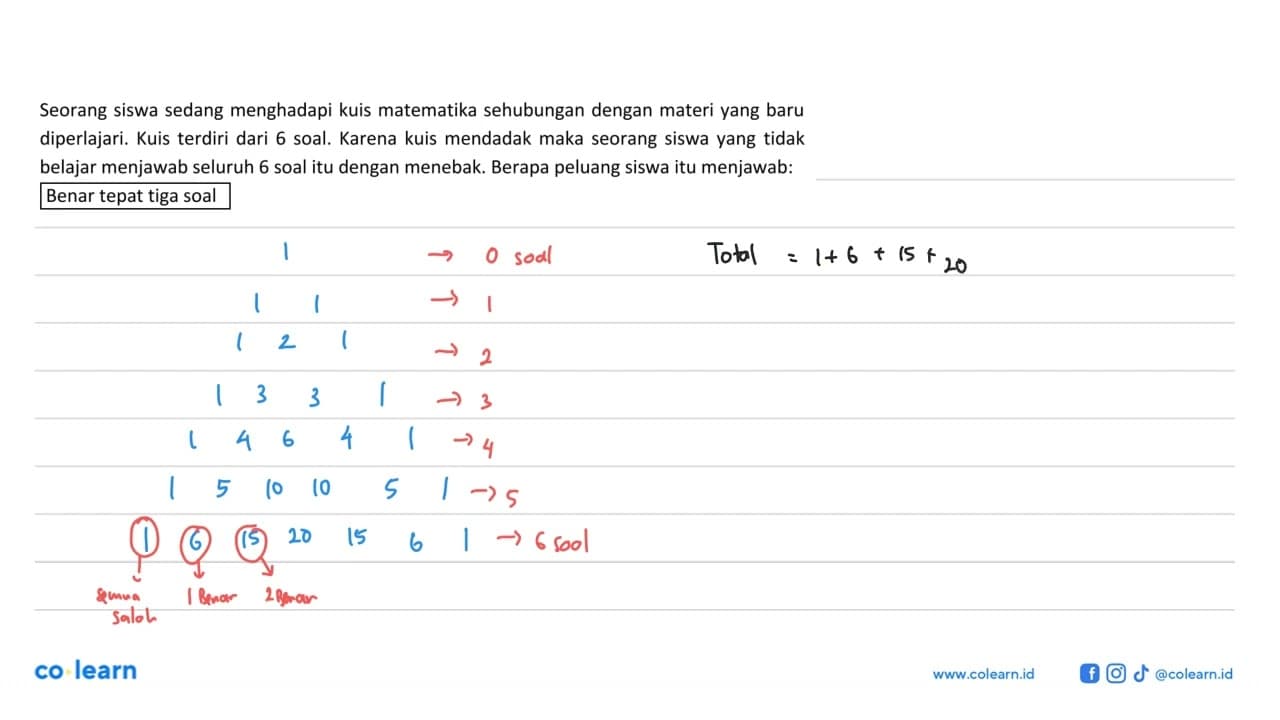 Seorang siswa sedang menghadapi kuis matematika sehubungan