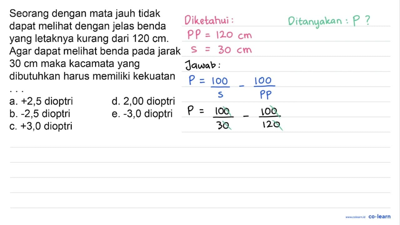 Seorang dengan mata jauh tidak dapat melihat dengan jelas