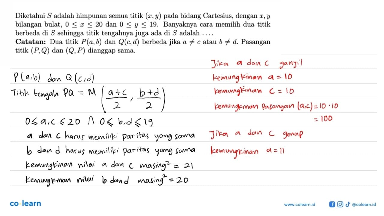 Diketahui S adalah himpunan semua titik (x, y) pada bidang